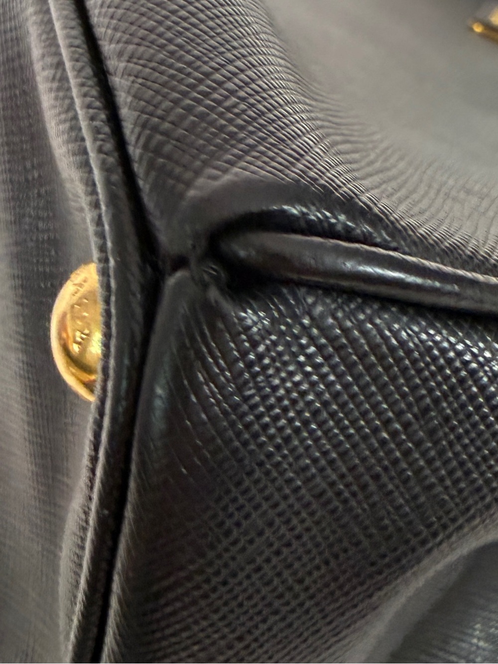 Prada Black Saffiano Leather Galleria Satchel with Gold Hardware - Picture 12 of 14